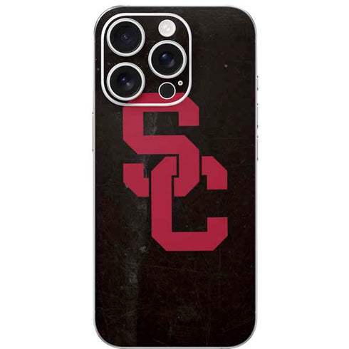 University of Southern California USC Black Distressed iPhone 16 Pro Skin